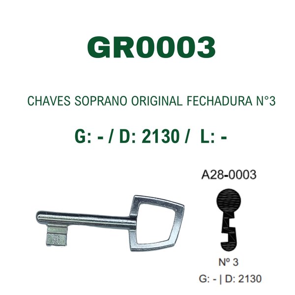 Chaves Soprano Original Fechadura N°3